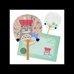 Maison Ghibli Éventail Bambou & Enveloppe Totoro avec Pastèque - Mon Voisin Totoro