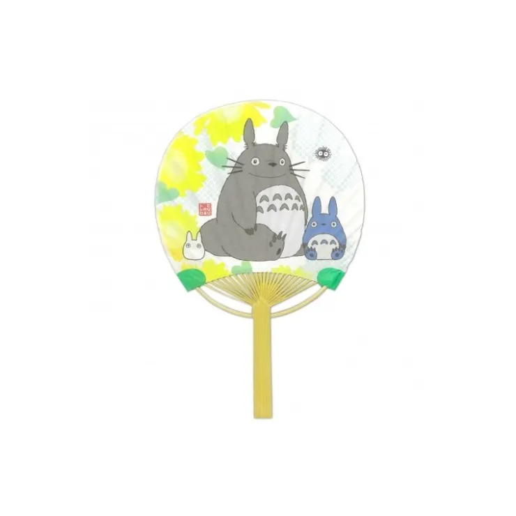 Maison Ghibli Éventail Japonais Bambou Totoro et Tournesols - Mon Voisin Totoro