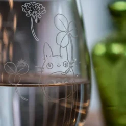 Maison Ghibli Verre gravé Totoro et trèfle blanc - Mon Voisin Totoro